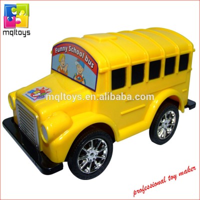 13cm plastic empty friction wheel yellow school bus