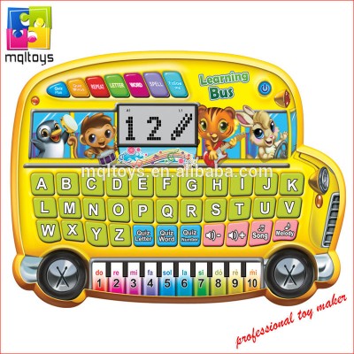 Educational LED touch & play yellow learning bus toy