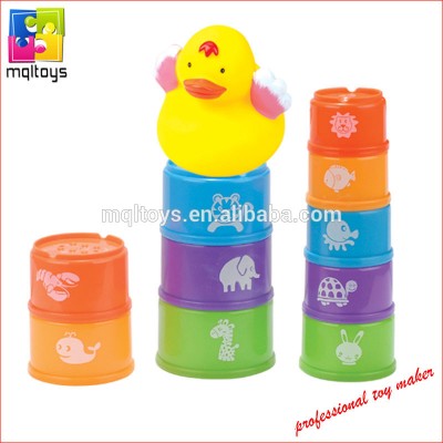 Educational 10pcs figures folding stack cup baby toy for 6months